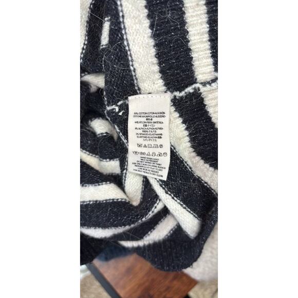 Free People Complete Me Striped Sweater Black Rainbow Stripes Size M - Picture 6 of 6